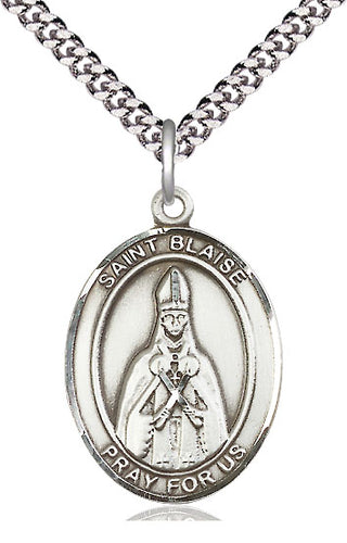 Pewter Saint Blaise Medal Catholic Jewelry Engraved Catholic Saint Jewelry