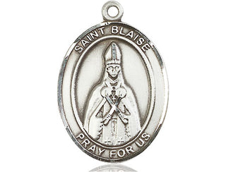Pewter Saint Blaise Medal Engraved Catholic Saint Jewelry