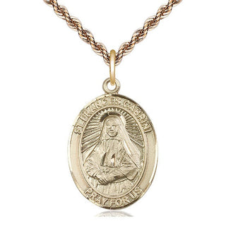 14kt Gold Saint Frances Cabrini Medal Engraved Catholic Saint Jewelry