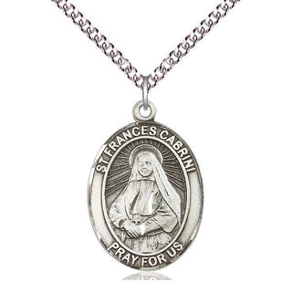 Sterling Silver Saint Frances Cabrini Medal Catholic Jewelry Engraved Catholic Saint Jewelry