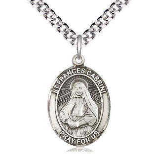 Sterling Silver Saint Frances Cabrini Medal Catholic Jewelry Engraved Catholic Saint Jewelry