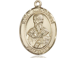14kt Gold Filled Saint Alexander Constantinople Medal Engraved Catholic Saint Jewelry