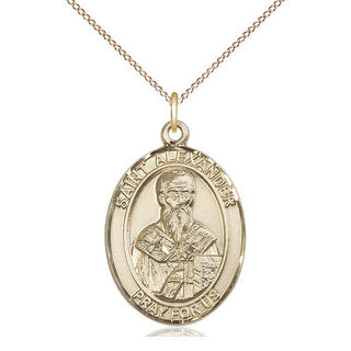 14kt Gold Filled Saint Alexander Constantinople Medal Catholic Jewelry Engraved Catholic Saint Jewelry