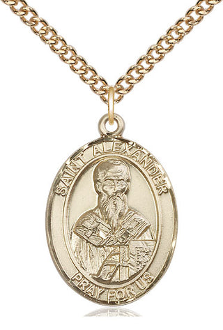 14kt Gold Filled Saint Alexander Constantinople Medal Catholic Jewelry Engraved Catholic Saint Jewelry