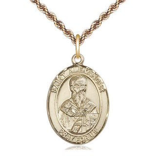 14kt Gold Filled Saint Alexander Constantinople Medal Catholic Jewelry Engraved Catholic Saint Jewelry