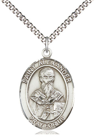 Pewter Saint Alexander Constantinople Medal Catholic Jewelry Engraved Catholic Saint Jewelry