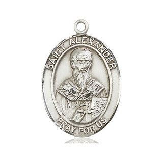 Sterling Silver Saint Alexander Constantinople Medal Catholic Jewelry Engraved Catholic Saint Jewelry