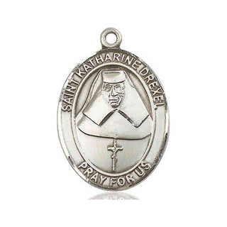 Sterling Silver Saint Katharine Drexel Medal Catholic Jewelry Engraved Catholic Saint Jewelry