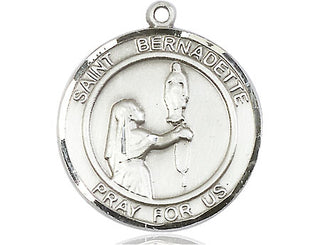 Pewter Saint Bernadette Medal Engraved Catholic Saint Jewelry