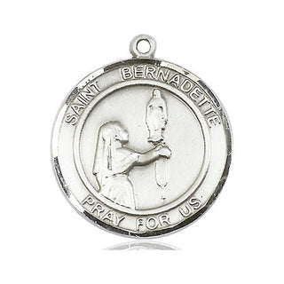 Sterling Silver Saint Bernadette Medal Catholic Jewelry Engraved Catholic Saint Jewelry