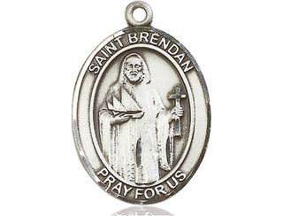 Pewter Saint Brendan the Navigator Medal Engraved Catholic Saint Jewelry