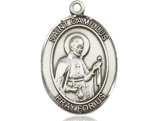 Pewter Saint Camillus of Lellis Medal Engraved Catholic Saint Jewelry