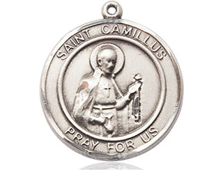 Sterling Silver Saint Camillus of Lellis Medal Catholic Jewelry Engraved Catholic Saint Jewelry
