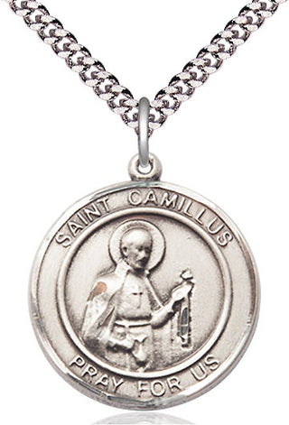 Sterling Silver Saint Camillus of Lellis Medal Catholic Jewelry Engraved Catholic Saint Jewelry