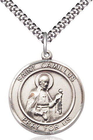 Sterling Silver Saint Camillus of Lellis Medal Catholic Jewelry Engraved Catholic Saint Jewelry