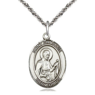 Sterling Silver Saint Camillus of Lellis Medal Catholic Jewelry Engraved Catholic Saint Jewelry