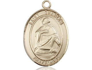 14kt Gold Filled Saint Charles Borromeo Medal Engraved Catholic Saint Jewelry