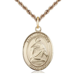14kt Gold Filled Saint Charles Borromeo Medal Catholic Jewelry Engraved Catholic Saint Jewelry