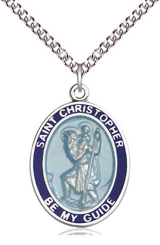 Sterling Silver Saint Christopher Medal Catholic Jewelry Engraved Catholic Saint Jewelry