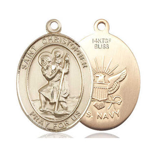 14kt Gold Filled Saint Christopher Navy Medal