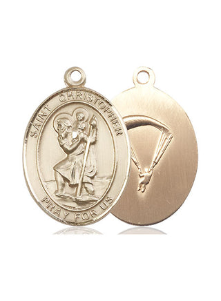 14kt Gold Filled Saint Christopher Paratrooper Medal