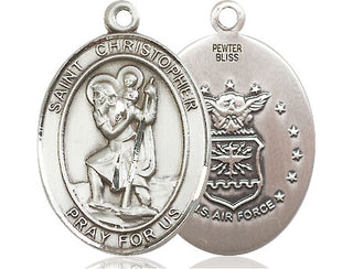 Pewter Saint Christopher Air Force Medal