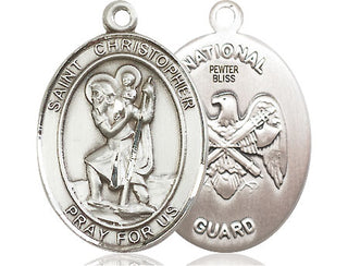 Pewter Saint Christopher National Guard Medal