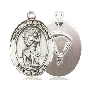 Pewter Saint Christopher Paratrooper Medal