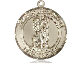 14kt Gold Filled Saint Christopher Medal Engraved Catholic Saint Jewelry