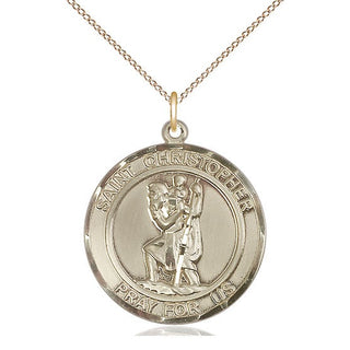 14kt Gold Filled Saint Christopher Medal Catholic Jewelry Engraved Catholic Saint Jewelry