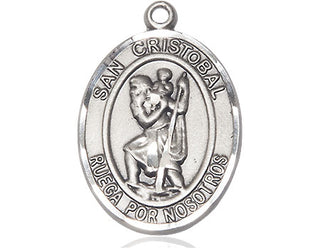 Sterling Silver San Cristobal Medal Catholic Jewelry Engraved Catholic Saint Jewelry