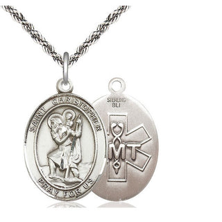 Sterling Silver Saint Christopher EMT Medal Catholic Jewelry