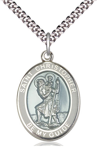 Sterling Silver Saint Christopher Medal Catholic Jewelry Engraved Catholic Saint Jewelry