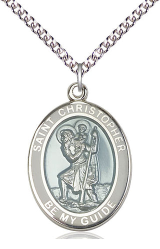 Sterling Silver Saint Christopher Medal Catholic Jewelry Engraved Catholic Saint Jewelry