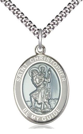 Sterling Silver Saint Christopher Medal Catholic Jewelry Engraved Catholic Saint Jewelry