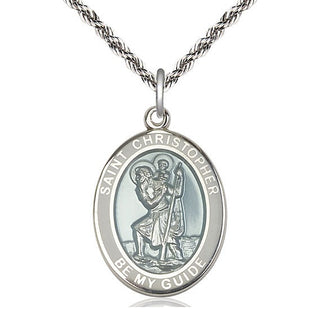 Sterling Silver Saint Christopher Medal Catholic Jewelry Engraved Catholic Saint Jewelry