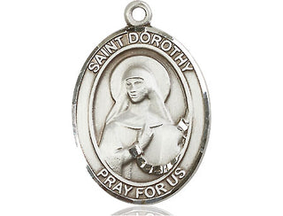 Sterling Silver Saint Dorothy Medal Catholic Jewelry Engraved Catholic Saint Jewelry