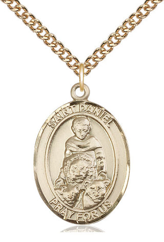 14kt Gold Filled Saint Daniel Medal Catholic Jewelry Engraved Catholic Saint Jewelry