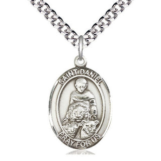 Pewter Saint Daniel Medal Catholic Jewelry Engraved Catholic Saint Jewelry