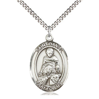 Pewter Saint Daniel Medal Catholic Jewelry Engraved Catholic Saint Jewelry