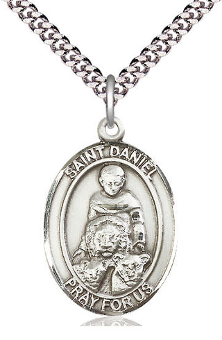Pewter Saint Daniel Medal with 24-inch Chain | Engravable