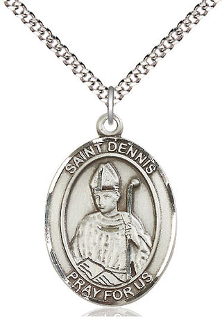 Pewter Saint Dennis Medal Catholic Jewelry Engraved Catholic Saint Jewelry