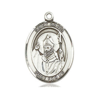 Pewter Saint David of Wales Medal Engraved Catholic Saint Jewelry