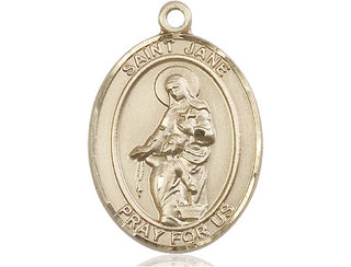 14kt Gold Filled Saint Jane of Valois Medal Engraved Catholic Saint Jewelry