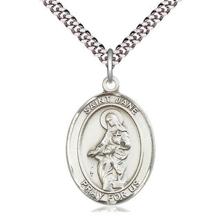 Pewter Saint Jane of Valois Medal Catholic Jewelry Engraved Catholic Saint Jewelry