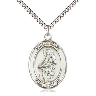 Pewter Saint Jane of Valois Medal Catholic Jewelry Engraved Catholic Saint Jewelry