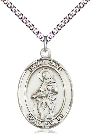 Sterling Silver Saint Jane of Valois Medal Catholic Jewelry Engraved Catholic Saint Jewelry