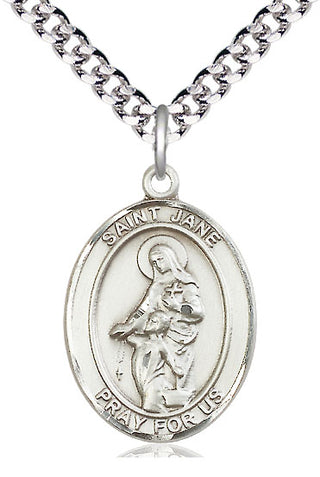Sterling Silver Saint Jane of Valois Medal Catholic Jewelry Engraved Catholic Saint Jewelry