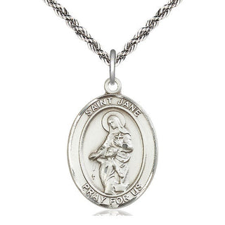 Sterling Silver Saint Jane of Valois Medal Catholic Jewelry Engraved Catholic Saint Jewelry