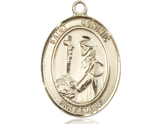 14kt Gold Filled Saint Dominic de Guzman Medal Engraved Catholic Saint Jewelry